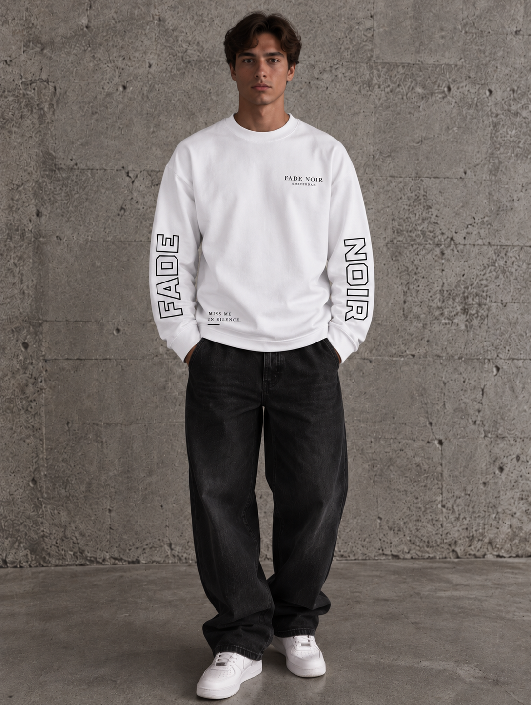 FADE NOIR | Witte Statement Longsleeve
